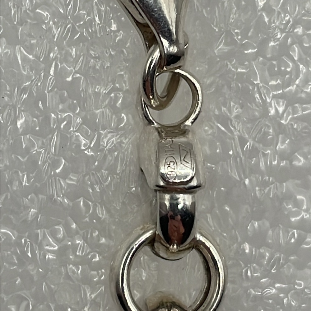 Bracelet Italian Sterling Silver 7.5” Rolo Chain Bracelet - Picture 3 of 9